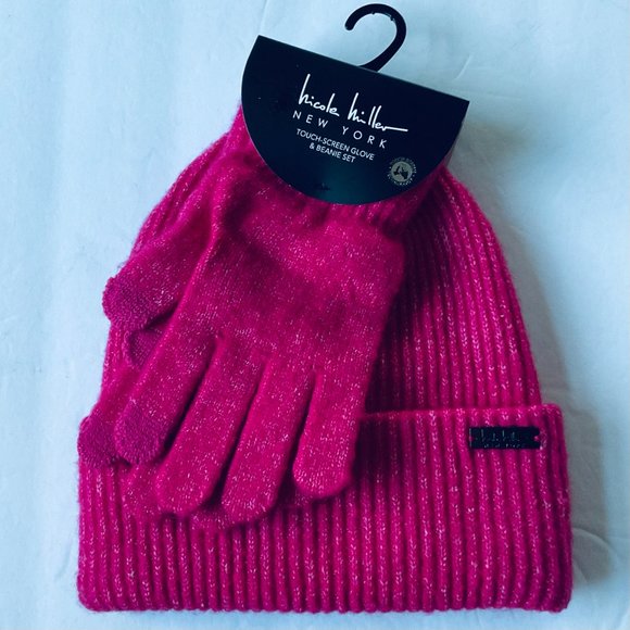 NICOLE MILLER Women's Touch-Screen Gloves & Beanie Set NWT - Picture 1 of 6